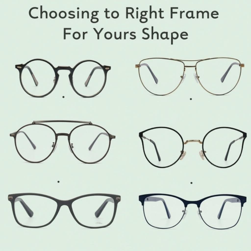 Different eyeglasses frame shapes