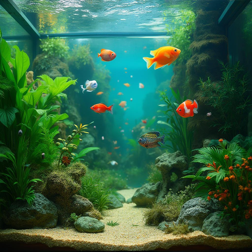 Healthy fish in a well-maintained aquarium