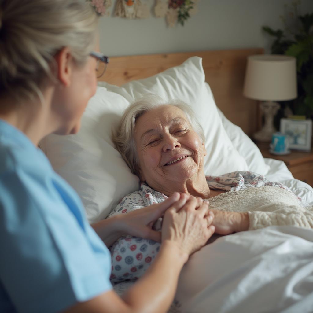 Nurse Comforting Patient in Hospice Care