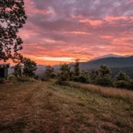 Sunrise from a campsite in the North Carolina mountains