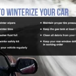 alt text: Checking tire pressure during winter.