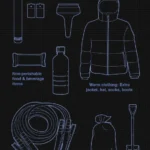 alt text: Winter emergency kit contents